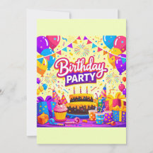 Bright Balloons Birthday Bash Invitation