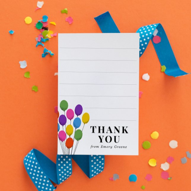 Bright Balloons Birthday Thank You Note (Creator Uploaded)