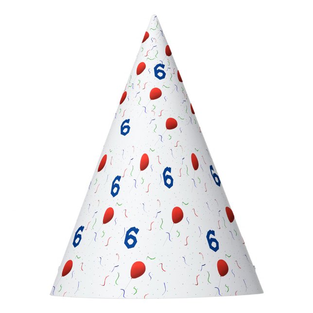 Bright Balloons & Confetti Customizable Birthday Party Hat (Creator Uploaded)