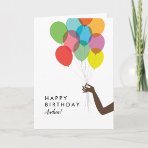 Bright Balloons Custom Happy Birthday Card