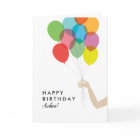 Bright Balloons Custom Happy Birthday Card