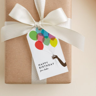 Bright Balloons Happy Birthday Gift Tag