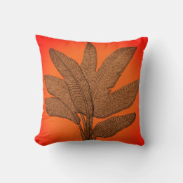 Bright Banana Plant Copper Look Throw Pillow