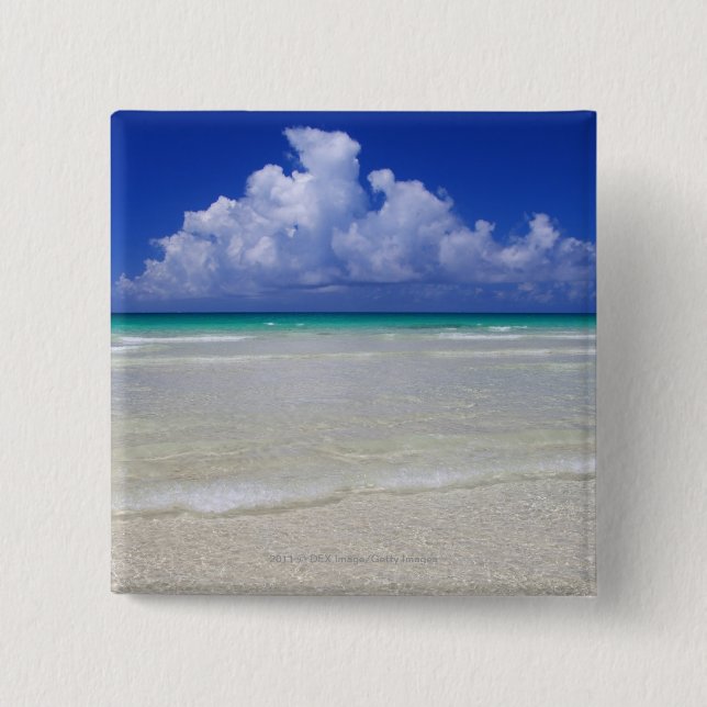 Bright beach 2 inch square button (Front)