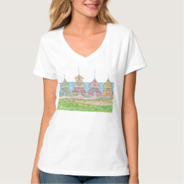 Bright Beach Cottage Vneck Tshirt