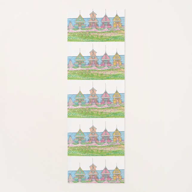 Bright Beach Cottage Yoga Mat (Front)