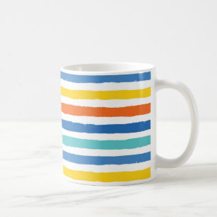 Bright Beachy Striped Pattern Coffee Mug