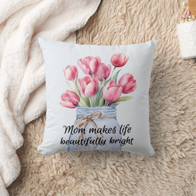 Bright & Beautiful Mom Throw Pillow (Blanket)