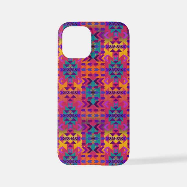 Bright Beautiful Pink Southwestern Style iPhone Case (Back)