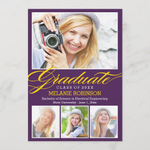 Bright Begation Graduation Invitation - Purple