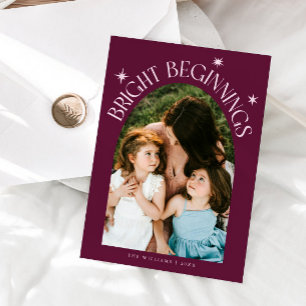Bright Beginnings Cranberry Arch New Years Holiday Card