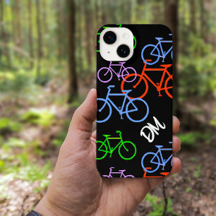 Bright Bicycles Pattern Monogram iPhone 14 Case