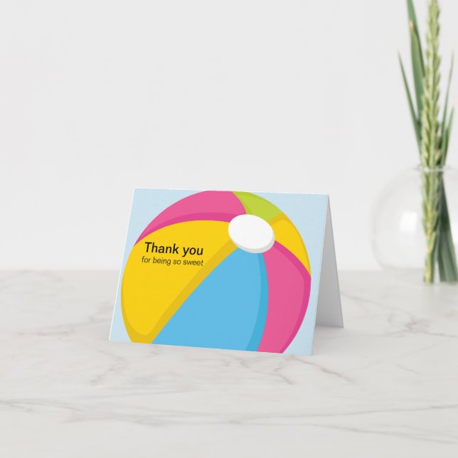 Bright, Big Beach Ball Carte de remerciements (Devant)