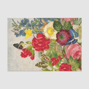 Bright Big Flowers and Butterflies Tissue Paper