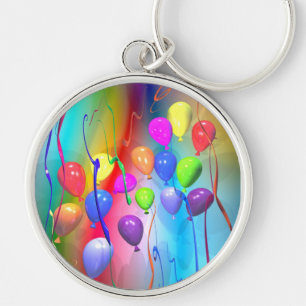 Bright Birthday Balloons Keychain