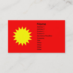 Bright Blazing Yellow Sun on a Red Background Business Card