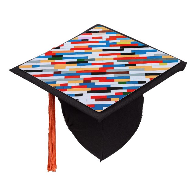 Bright Block Pattern Graduation Cap Topper (Angled)