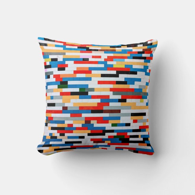 Bright Block Pattern Throw Pillow (Front)