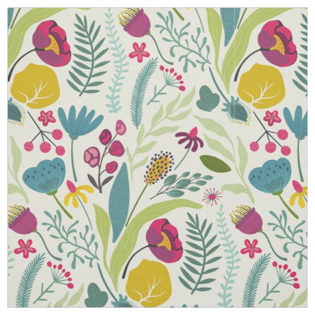 Bright Blooms Abstract Floral Fabric (Swatch)