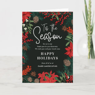 Bright Blooms Business Holiday Greeting Card