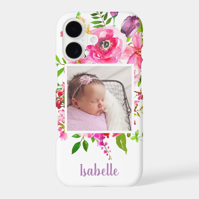 Bright Blooms Custom Photo Monogramme (Verso)