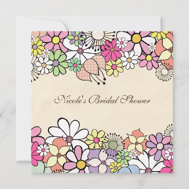 Bright Blossoms Custom Bridal Shower Invitation (Front)