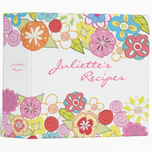 Bright Blossoms Floral Recipe Book Binder