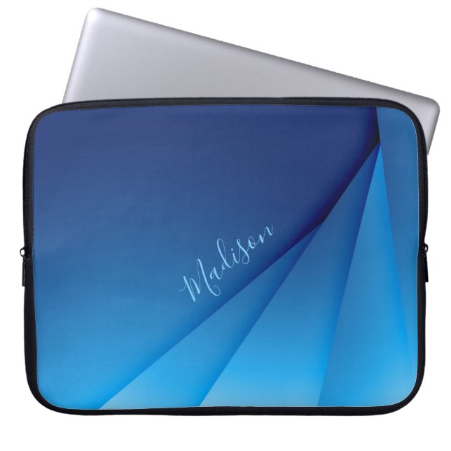 Bright Blue Abstract Background and Customization Laptop Sleeve (Front)