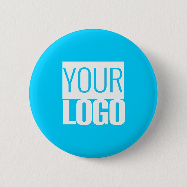  bright blue - add your  logo  2 inch round button (Front)