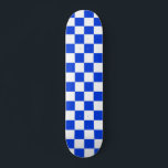Bright Blue and White Checked Pattern Skateboard<br><div class="desc">Checkerboard Checked Checkered Check Pattern in Royal Blue and White. Geometric minimalist tile pattern in bright blue. Retro and contemporary. By Kierkegaard Design Studio.</div>