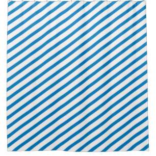 Bright Blue and White Diagonal Stripes Modern
