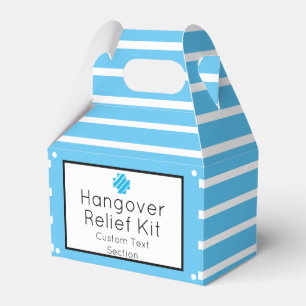 Bright Blue and White Hangover Relief Kit Favor Box