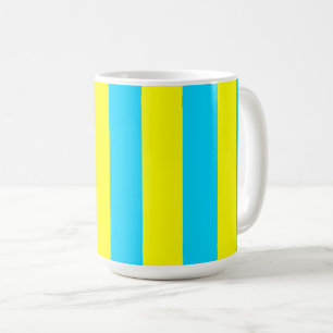 Bright Blue and Yellow Stripes  Coffee Mug