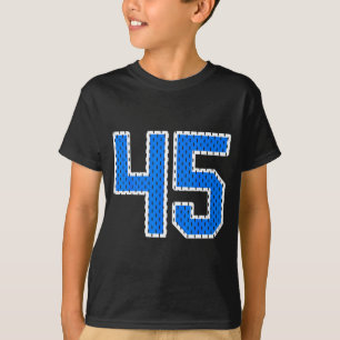 Bright blue athletic number 45 sports jersey shirt