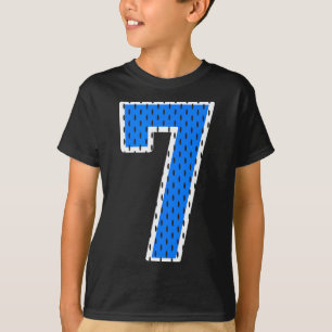 Bright blue athletic number 7 sports jersey shirt