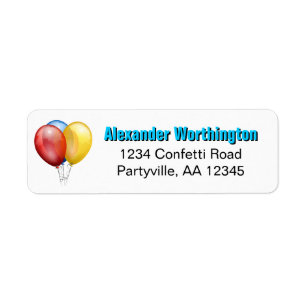 Bright Blue Birthday Balloons Address