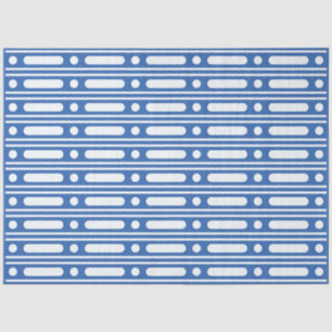Bright Blue Bone Inlay Border Dots Decoupage Paper