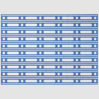 Bright Blue Bone Inlay Border Dots Decoupage Paper