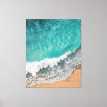 Bright Blue Calm Ocean Shore Wood Wall Art iPad Ai