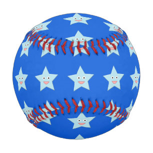 Bright Blue Celebration Star Baseball