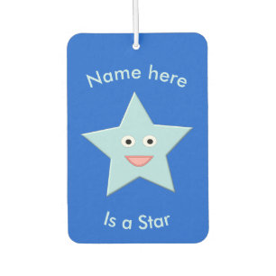 Bright Blue Celebration Star Custom Air Freshener