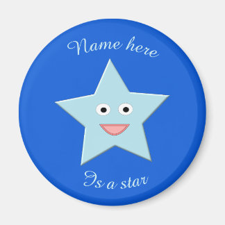 Bright Blue Celebration Star Magnet