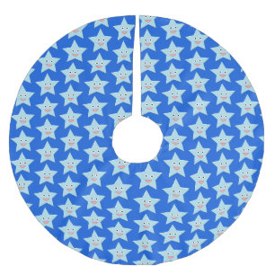 Bright Blue Celebration Star Tree Skirt