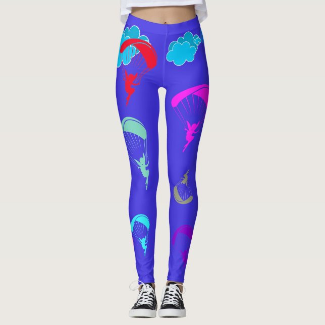 Bright Blue Colourful Pixie Leggings (Front)