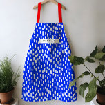 Bright Blue Dashing Apron<br><div class="desc">Bright and cheerful, this vibrant coloured apron features hand-drawn dashes for a playful pattern year round. Personalize with your own name or give as a practical and thoughtful gift!</div>