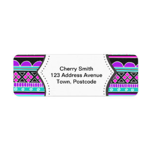 Bright Blue et violet motif tribal