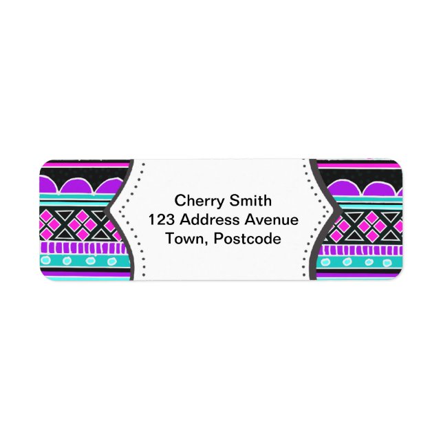 Bright Blue et violet motif tribal (Devant)