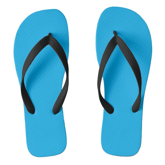 bright blue flip-flops with black straps flip flops (Footbed)