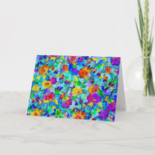 Bright blue floral card