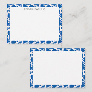Bright Blue Flower Pattern Modern Card